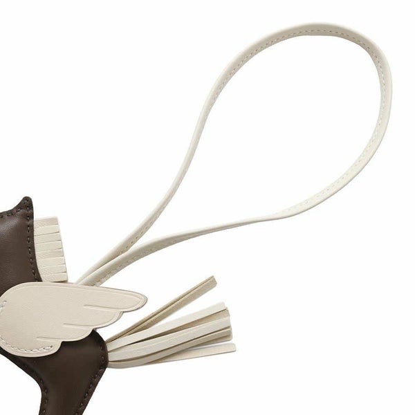 エルメス バッグチャーム ロデオPM ペガサス ショコラ/クレ ラムスキン W刻印 HERMES チャーム