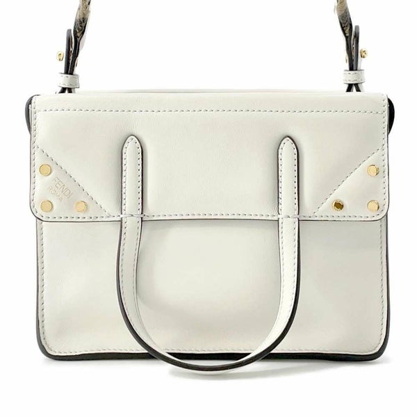 フェンディ ハンドバッグ フリップ スモール 8BT306 FENDI 2way 白