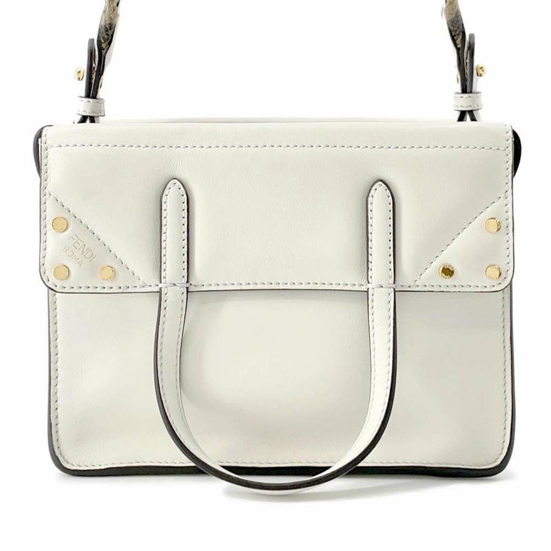 フェンディ ハンドバッグ フリップ スモール 8BT306 FENDI 2way 白