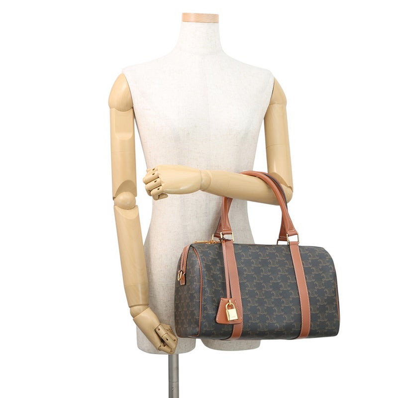 セリーヌ ボストンバッグ トリオンフ PVC カーフレザー 190372 CELINE 2way ブラウン