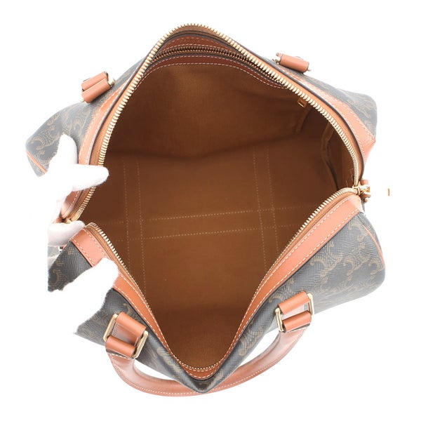 セリーヌ ボストンバッグ トリオンフ PVC カーフレザー 190372 CELINE 2way ブラウン