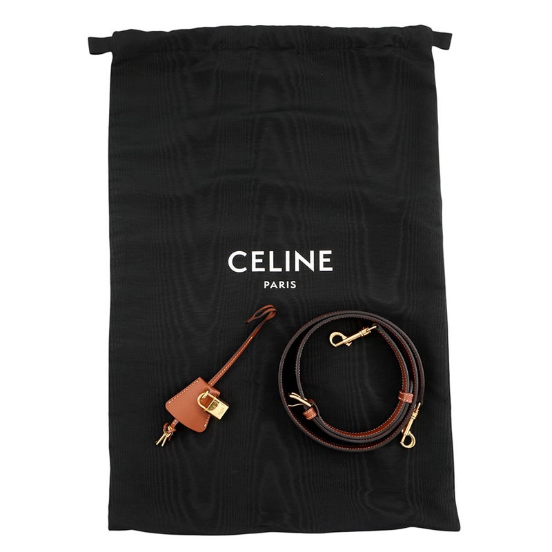 セリーヌ ボストンバッグ トリオンフ PVC カーフレザー 190372 CELINE 2way ブラウン