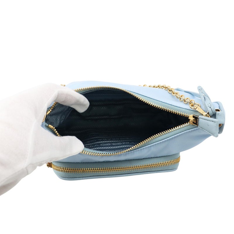 プラダ ショルダーバッグ トライアングルロゴ Re-Nylon ナイロン/オーストリッチ 1BD313 PRADA 3wayハンドバッグ