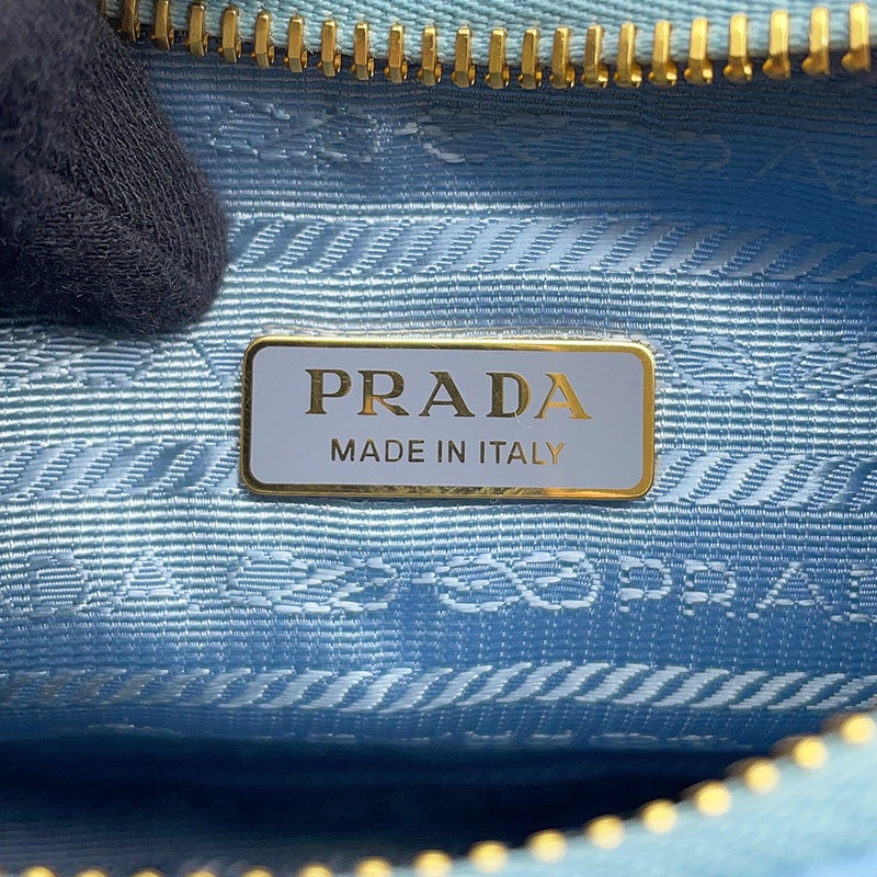 プラダ ショルダーバッグ トライアングルロゴ Re-Nylon ナイロン/オーストリッチ 1BD313 PRADA 3wayハンドバッグ