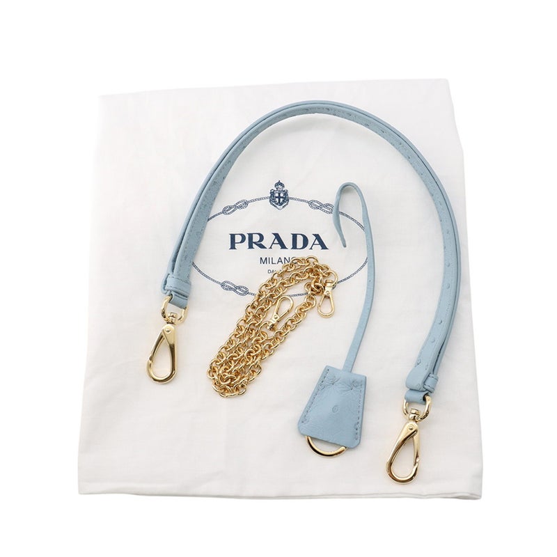 プラダ ショルダーバッグ トライアングルロゴ Re-Nylon ナイロン/オーストリッチ 1BD313 PRADA 3wayハンドバッグ