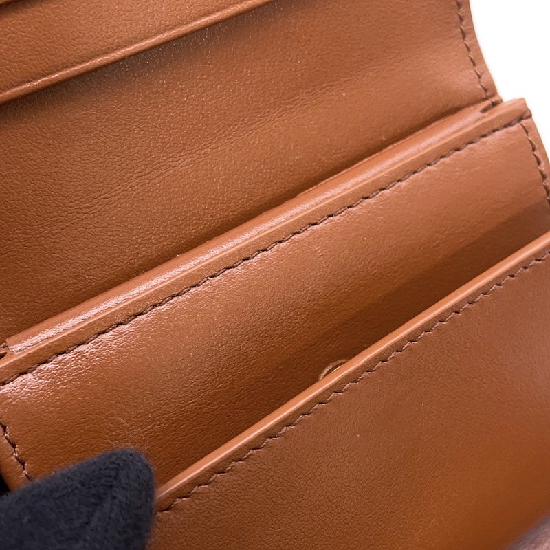 セリーヌ 三つ折り財布トリオンフ フラップウォレット スモール  キャンバス レザー 10D783 CELINE 財布