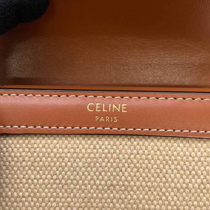 セリーヌ 三つ折り財布トリオンフ フラップウォレット スモール  キャンバス レザー 10D783 CELINE 財布
