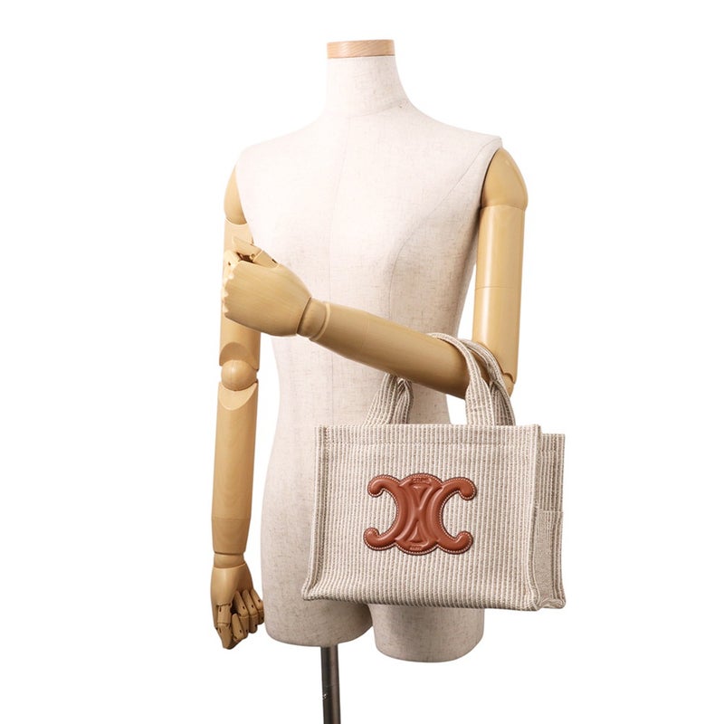 セリーヌ ハンドバッグ カバ タイス スモール ストライプ キャンバス/レザー 199162FEE CELINE 2wayショルダーバッグ