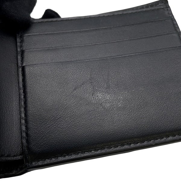 ボッテガヴェネタ 二つ折り財布 マキシイントレチャート  レザー BOTTEGA VENETA 財布 黒