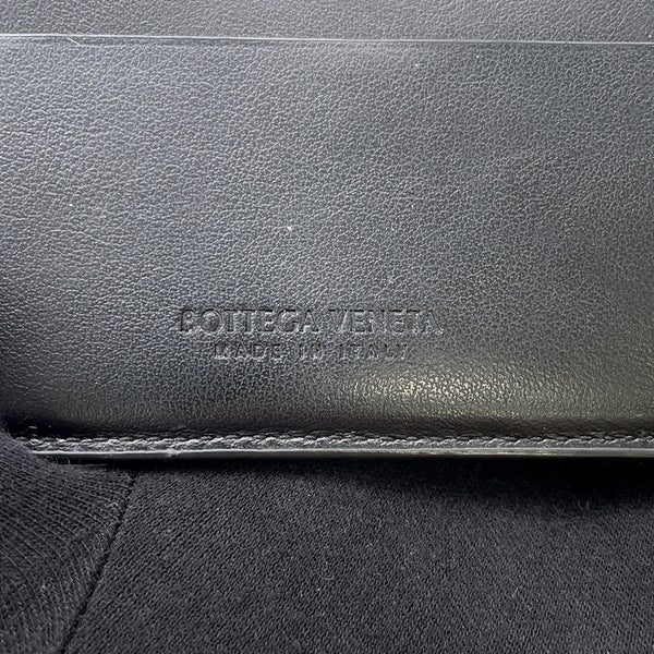 ボッテガヴェネタ 二つ折り財布 マキシイントレチャート  レザー BOTTEGA VENETA 財布 黒