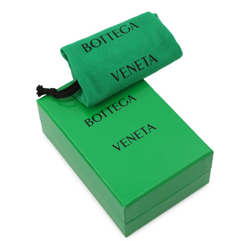 ボッテガヴェネタ 二つ折り財布 マキシイントレチャート  レザー BOTTEGA VENETA 財布 黒