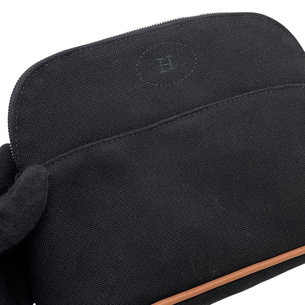 エルメス ポーチ ボリードポーチ PM ブラック/シルバー金具 コットン HERMES 小物入れ 黒