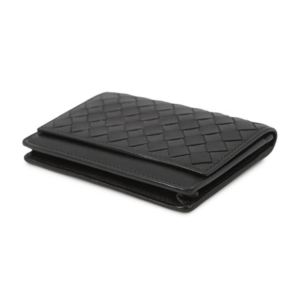 ボッテガヴェネタ カードケース イントレチャート レザー BOTTEGA VENETA 名刺入れ 黒