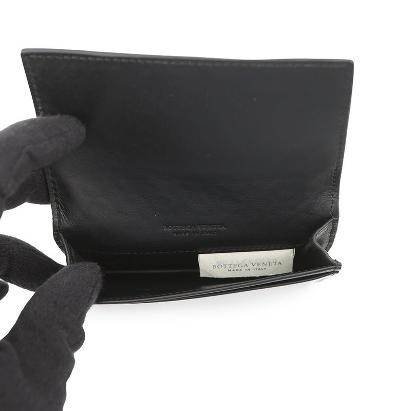 ボッテガヴェネタ カードケース イントレチャート レザー BOTTEGA VENETA 名刺入れ 黒