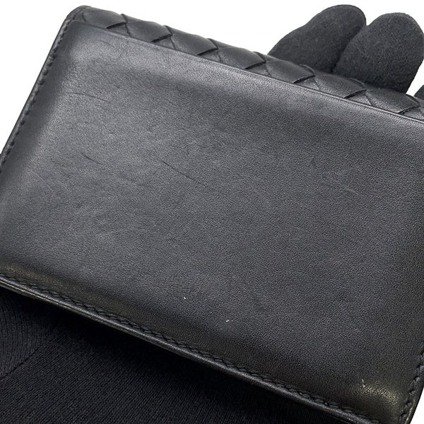 ボッテガヴェネタ カードケース イントレチャート レザー BOTTEGA VENETA 名刺入れ 黒