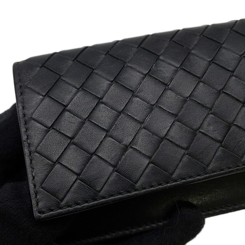 ボッテガヴェネタ カードケース イントレチャート レザー BOTTEGA VENETA 名刺入れ 黒