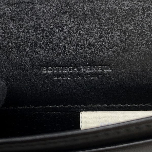 ボッテガヴェネタ カードケース イントレチャート レザー BOTTEGA VENETA 名刺入れ 黒