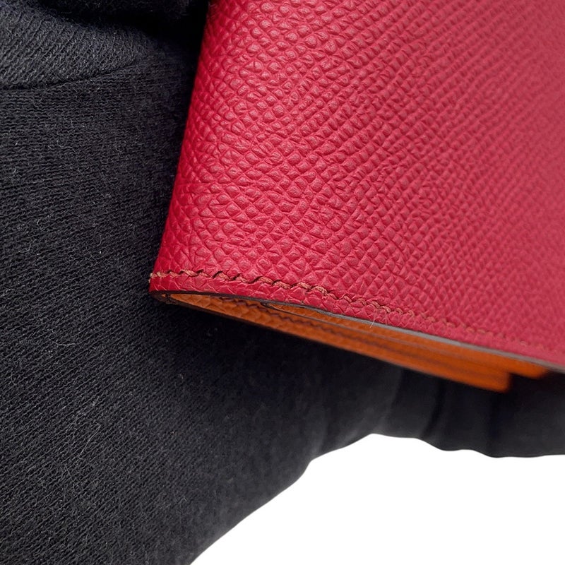 エルメス 長財布 ベアンスフレ マチ有り ルビー/オレンジ/ゴールド金具 エプソン B刻印 財布