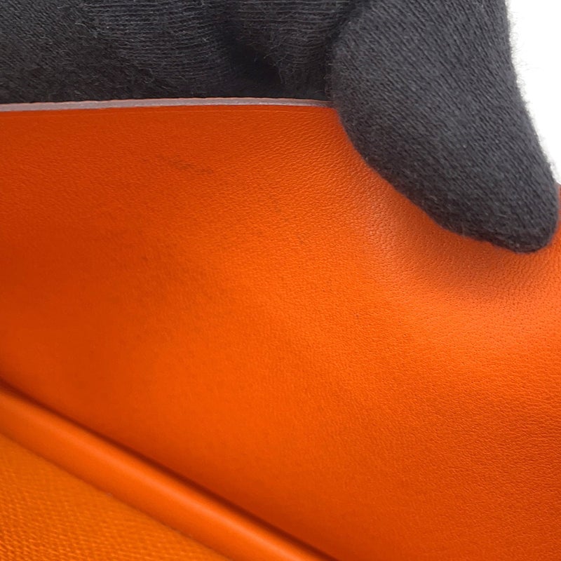 エルメス 長財布 ベアンスフレ マチ有り ルビー/オレンジ/ゴールド金具 エプソン B刻印 財布