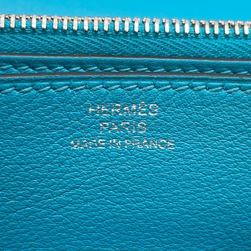 エルメス ショルダーウォレット ミニ コンヴォワイユール ターコイズ/シルバー金具 スイフト □R刻印 財布