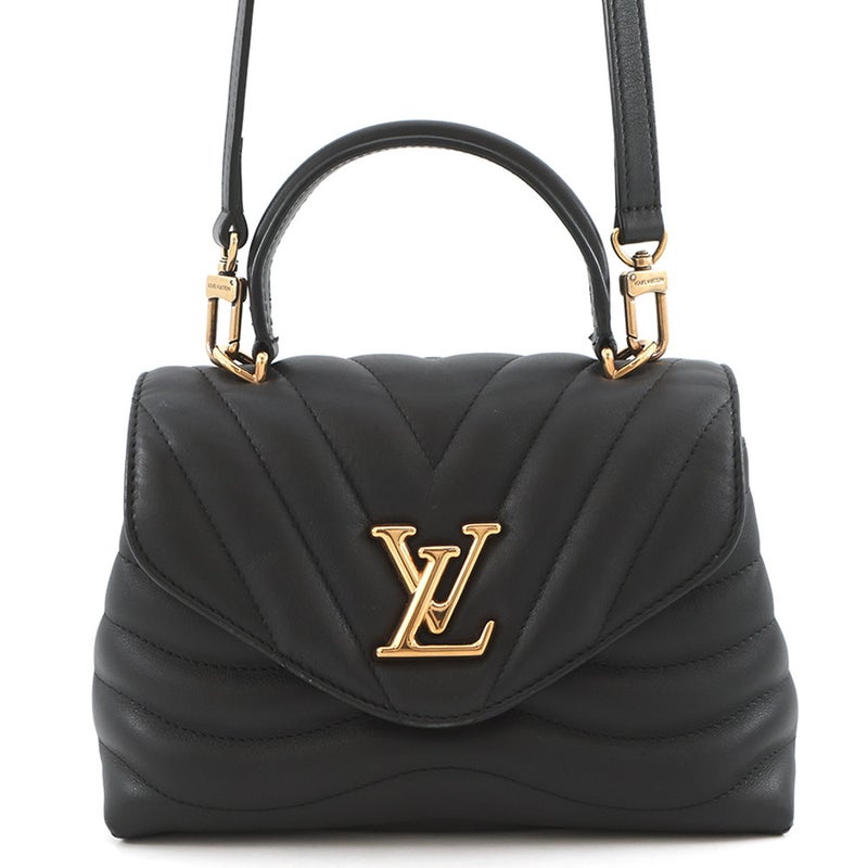 ルイヴィトン ハンドバッグ カーフレザー ホールドミー M21720 LOUIS VUITTON 2wayショルダーバッグ ブラック 黒