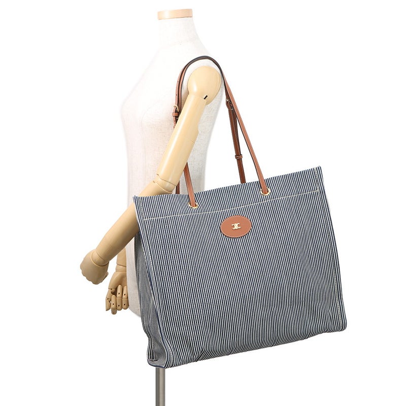 セリーヌ トートバッグ スクエア カバ ストライプ キャンバス 192802 CELINE
