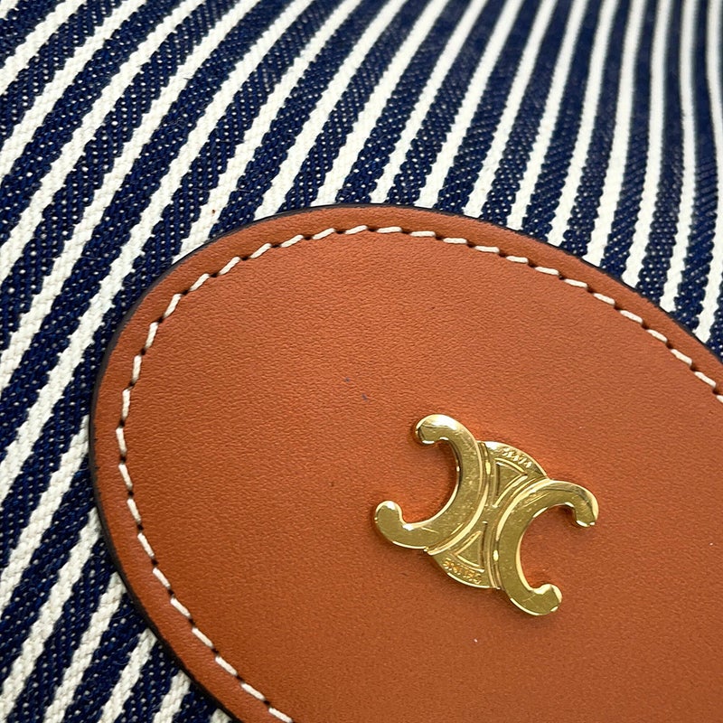 セリーヌ トートバッグ スクエア カバ ストライプ キャンバス 192802 CELINE