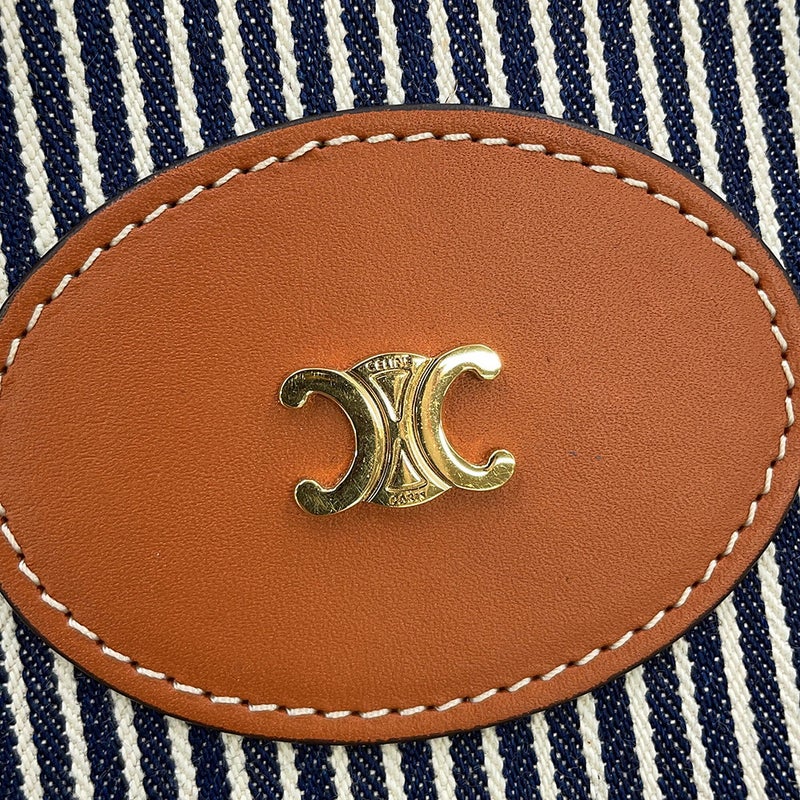 セリーヌ トートバッグ スクエア カバ ストライプ キャンバス 192802 CELINE