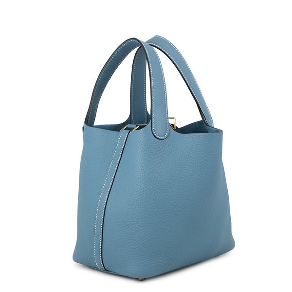 エルメス ハンドバッグ ピコタンロックPM ニューブルージーン/ゴールド金具 トリヨンクレマンス K刻印 HERMES トートバッグ