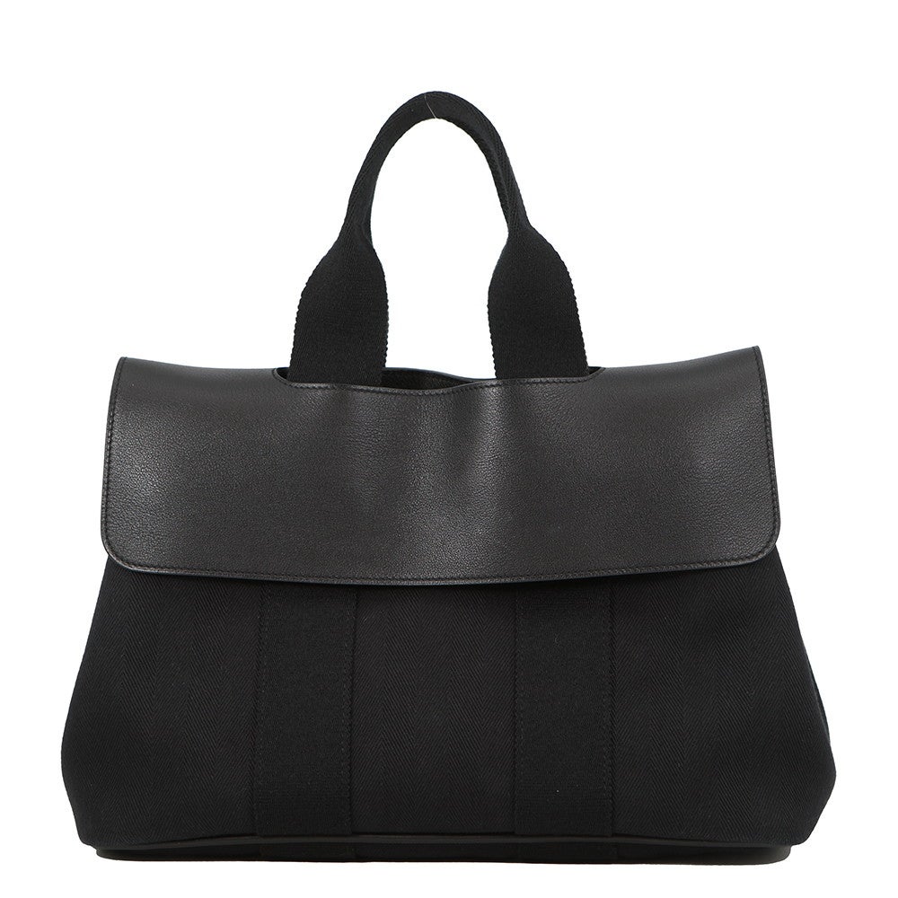 エルメス ヴァルパライソGM ブラック シルバー金具 エルメス ハンドバッグ ヴァルパライソ ブラック/シルバー金具 トワル
