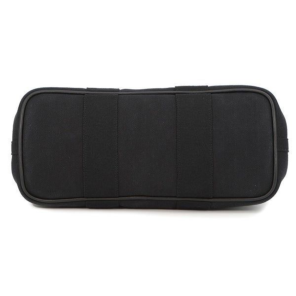 エルメス ハンドバッグ ヴァルパライソ ブラック/シルバー金具 トワルシェブロン/レザー □N刻印 黒