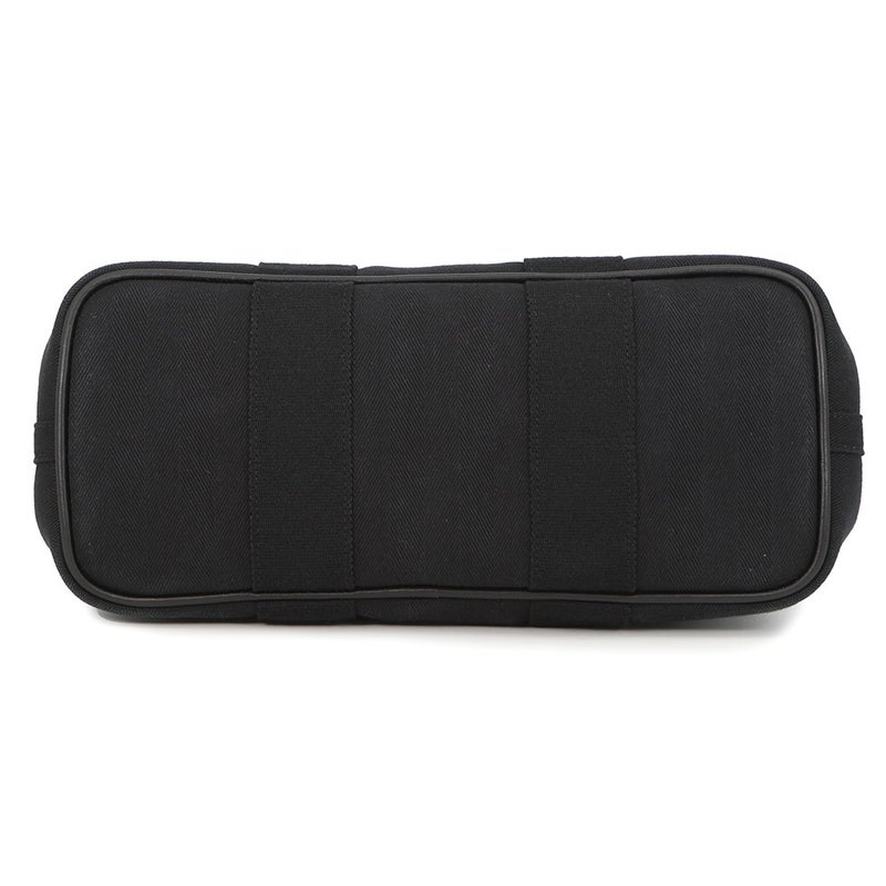 エルメス ハンドバッグ ヴァルパライソ ブラック/シルバー金具 トワルシェブロン/レザー □N刻印 黒
