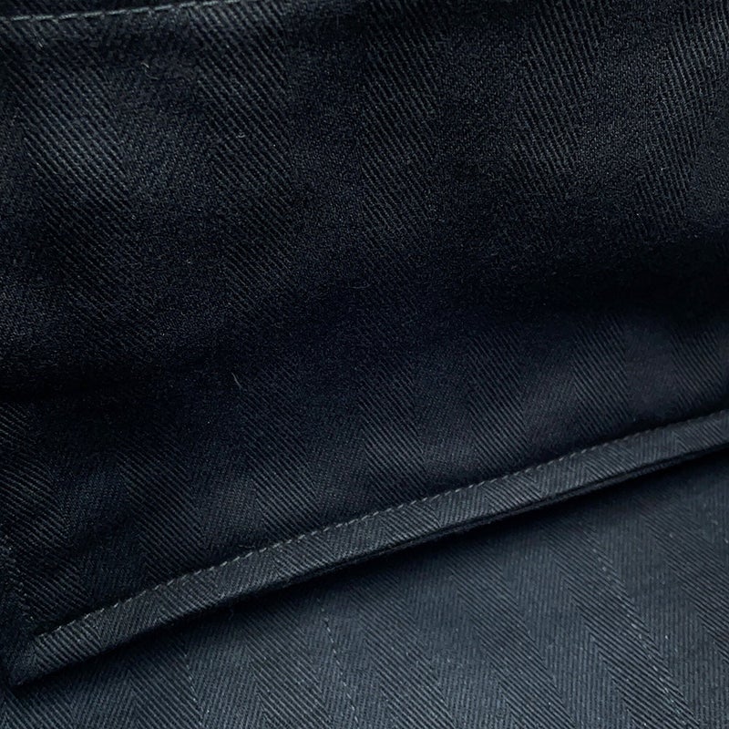 エルメス ハンドバッグ ヴァルパライソ ブラック/シルバー金具 トワルシェブロン/レザー □N刻印 黒