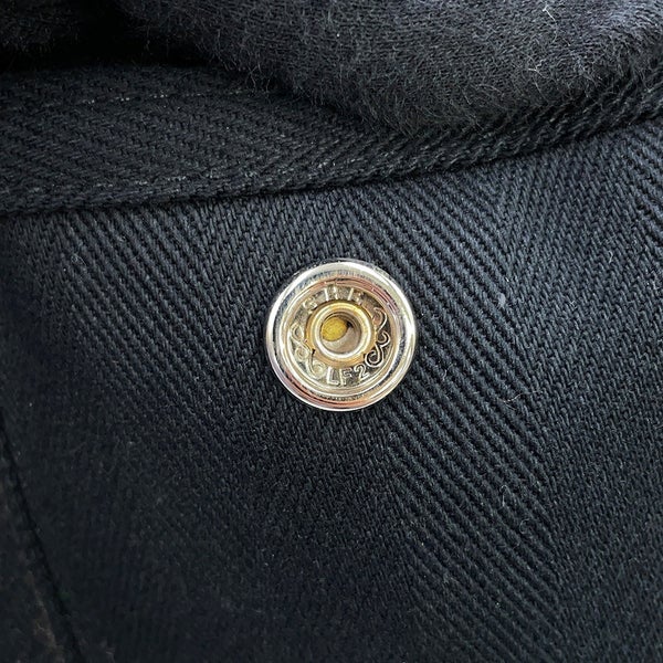 エルメス ハンドバッグ ヴァルパライソ ブラック/シルバー金具 トワルシェブロン/レザー □N刻印 黒