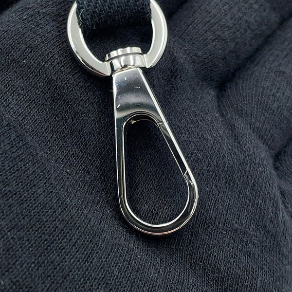 エルメス ハンドバッグ ヴァルパライソ ブラック/シルバー金具 トワルシェブロン/レザー □N刻印 黒