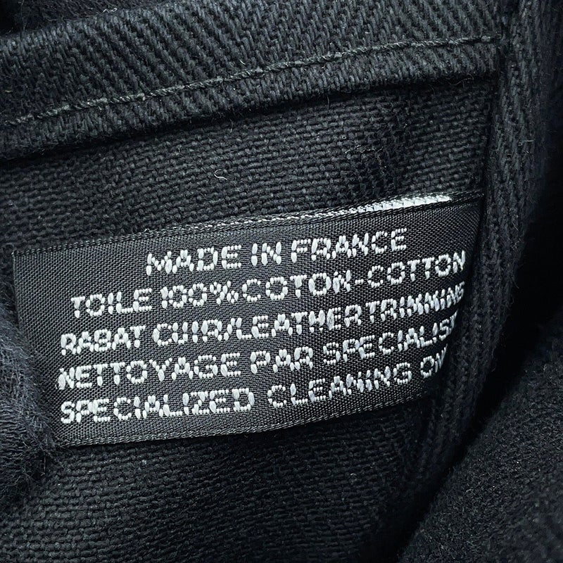 エルメス ハンドバッグ ヴァルパライソ ブラック/シルバー金具 トワルシェブロン/レザー □N刻印 黒