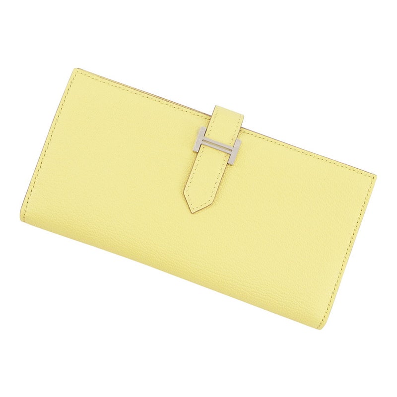 エルメス 長財布 ベアンスフレ マチ有り リモンチェッロ/シルバー金具 シェブルミゾル W刻印