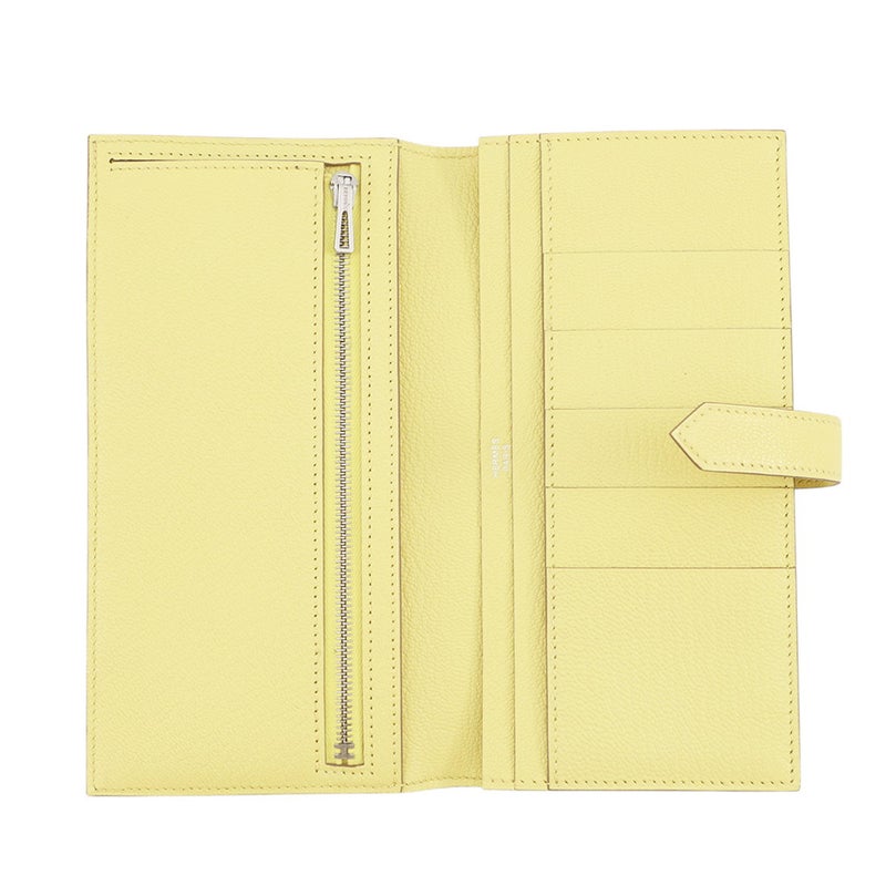 エルメス 長財布 ベアンスフレ マチ有り リモンチェッロ/シルバー金具 シェブルミゾル W刻印