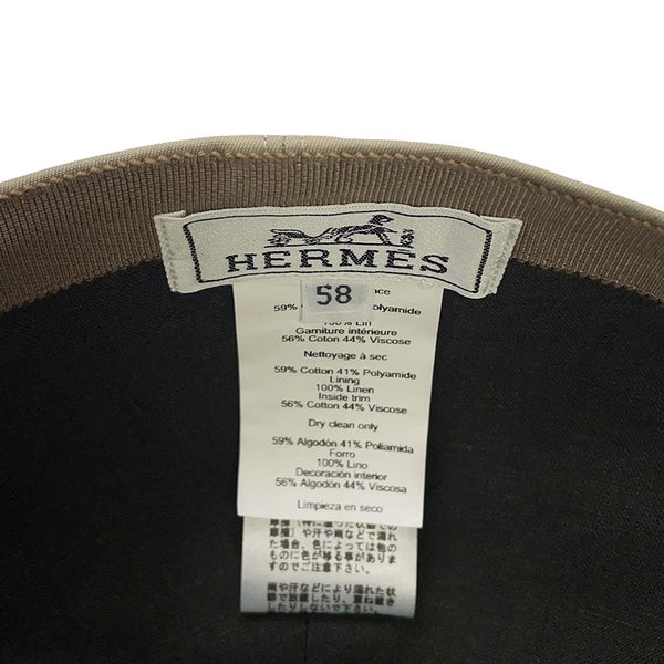 エルメス キャップ ライリー コットン サイズ58 HERMES 帽子