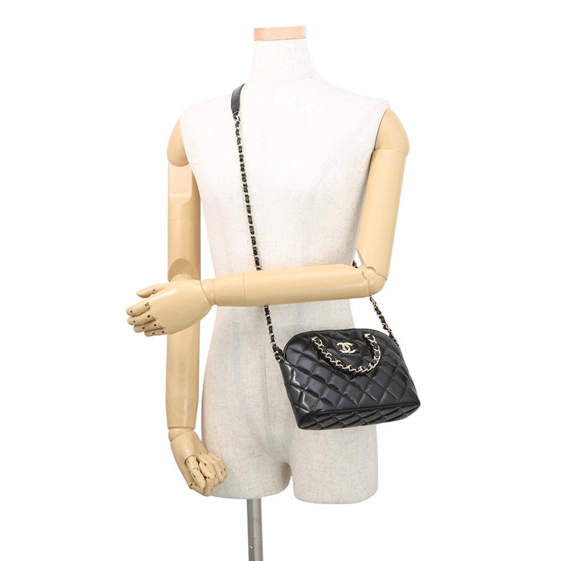シャネル チェーンショルダーバッグ マトラッセ ショッピングバッグ シャイニーラムスキン AS5130 CHANEL 2ｗay 黒