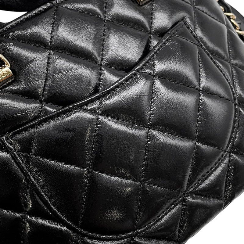 シャネル チェーンショルダーバッグ マトラッセ ショッピングバッグ シャイニーラムスキン AS5130 CHANEL 2ｗay 黒