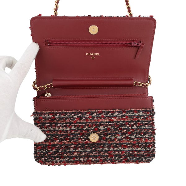 シャネル チェーンウォレット ツイード どんぐりチャーム AP0250 CHANEL 財布