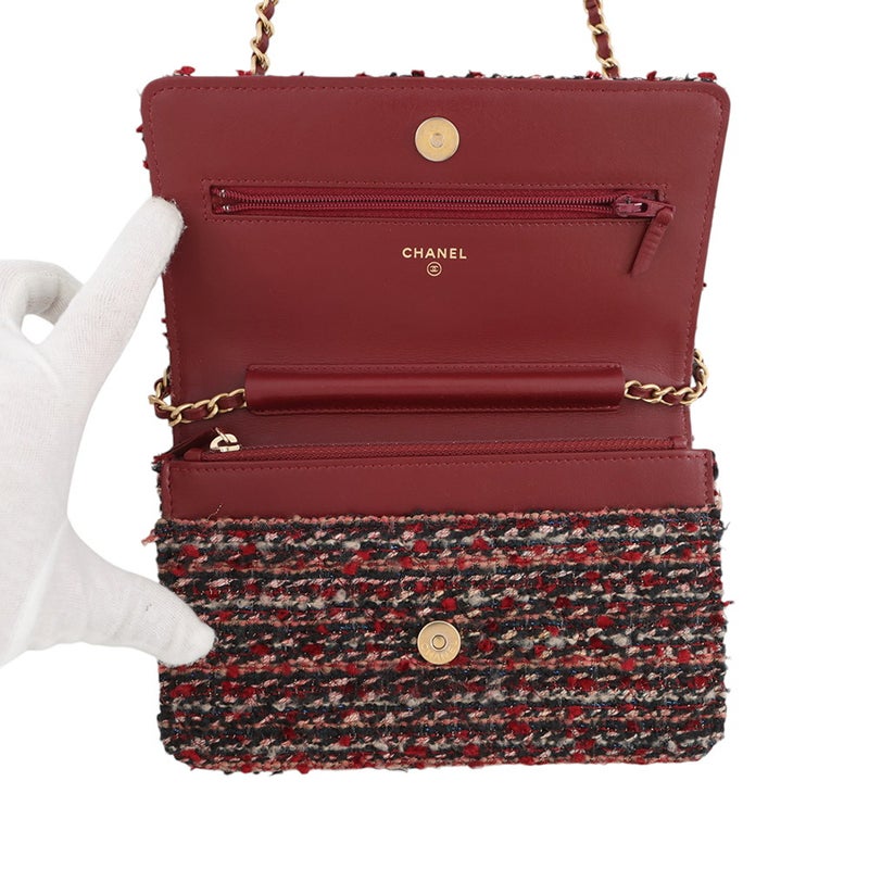 シャネル チェーンウォレット ツイード どんぐりチャーム AP0250 CHANEL 財布