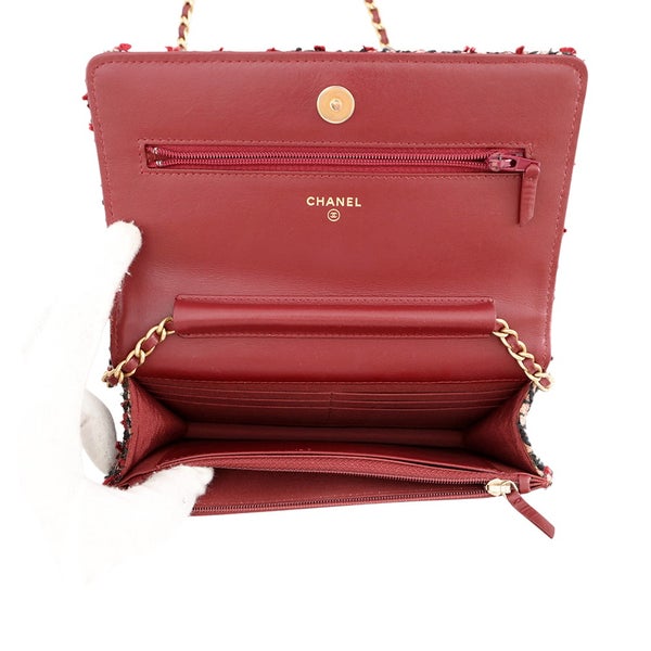 シャネル チェーンウォレット ツイード どんぐりチャーム AP0250 CHANEL 財布
