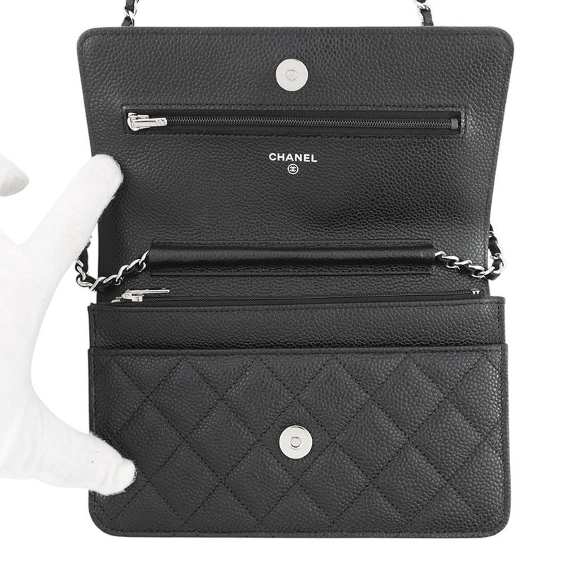 シャネル チェーンウォレット マトラッセ ココマーク キャビアスキン AP4241 CHANEL 財布 黒