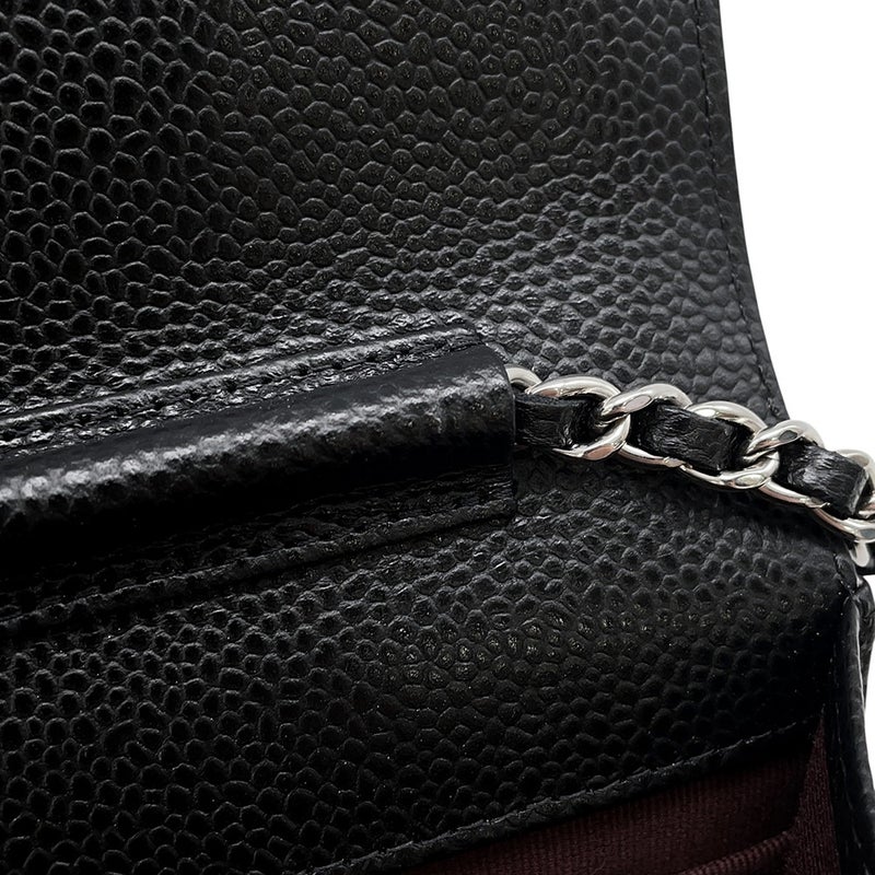 シャネル チェーンウォレット マトラッセ ココマーク キャビアスキン AP4241 CHANEL 財布 黒