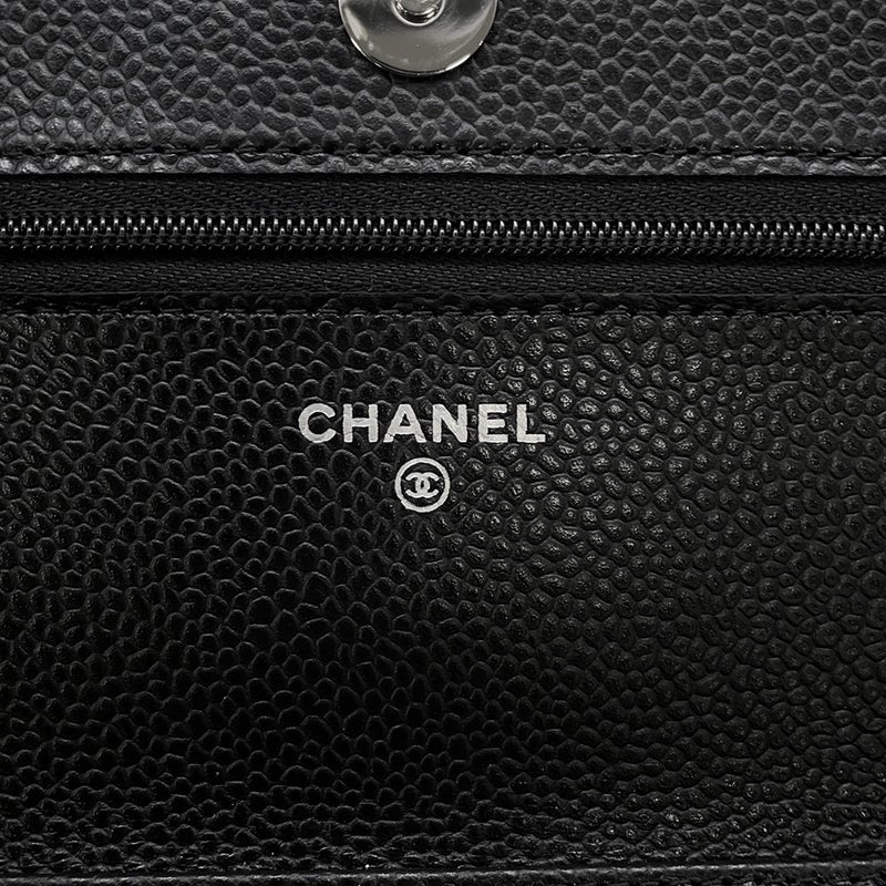 シャネル チェーンウォレット マトラッセ ココマーク キャビアスキン AP4241 CHANEL 財布 黒