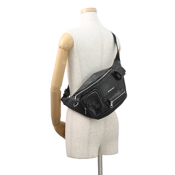 バレンシアガ ボディバッグ スーパービジー ベルトバッグ レザー 703143 BALENCIAGA 黒