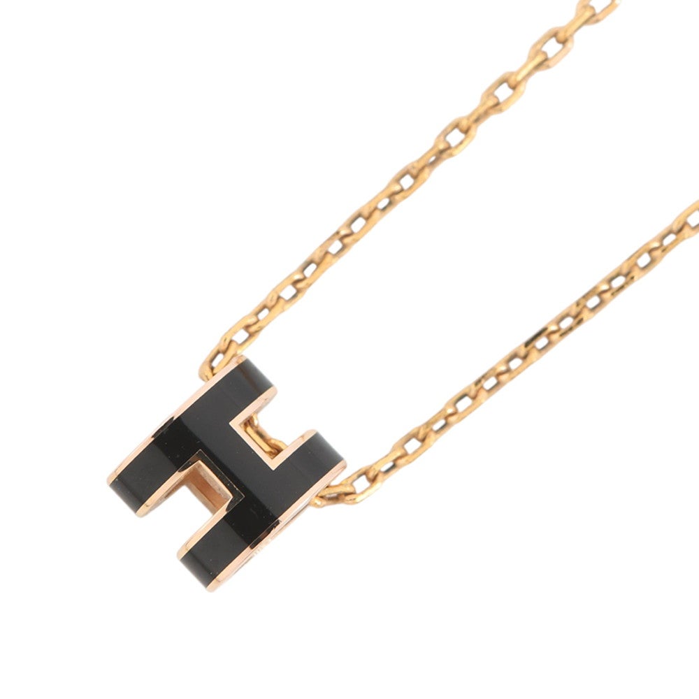 エルメス ネックレス ミニ・ポップアッシュ ブラック/ゴールド金具