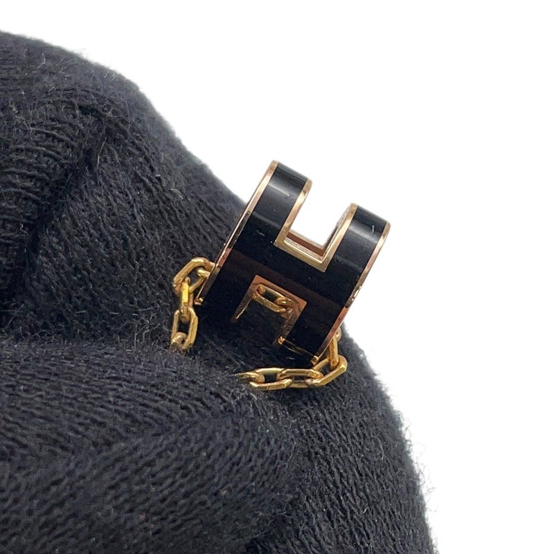 エルメス ネックレス ミニ・ポップアッシュ ブラック/ゴールド金具 HERMES アクセサリー ポップH 黒